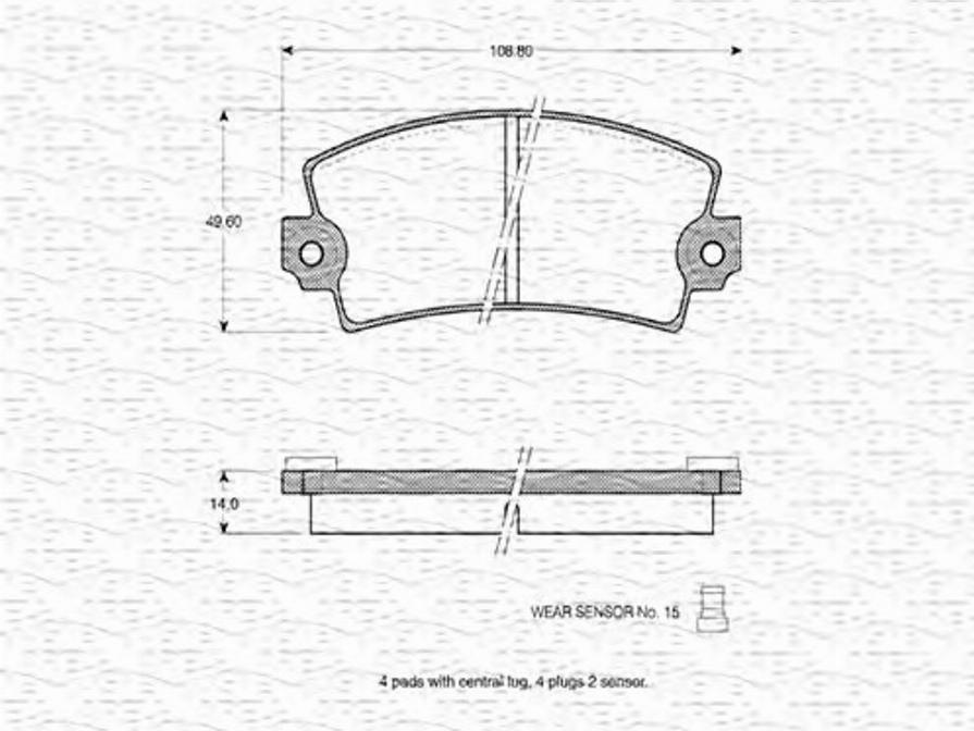 Magneti Marelli 363702160662 - Brake Pad Set, disc brake autospares.lv