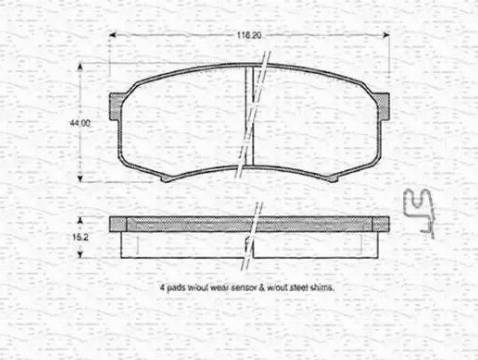 Magneti Marelli 363702160613 - Brake Pad Set, disc brake autospares.lv