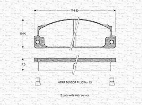 Magneti Marelli 363702160032 - Brake Pad Set, disc brake autospares.lv