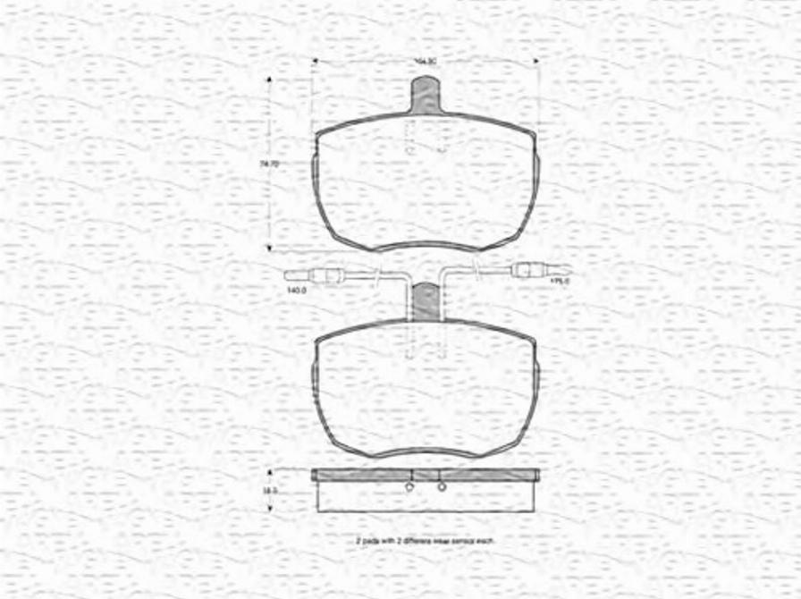 Magneti Marelli 363702160142 - Brake Pad Set, disc brake autospares.lv