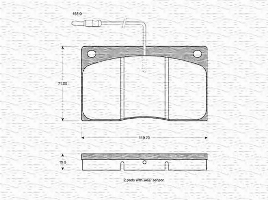 Magneti Marelli 363702160850 - Brake Pad Set, disc brake autospares.lv