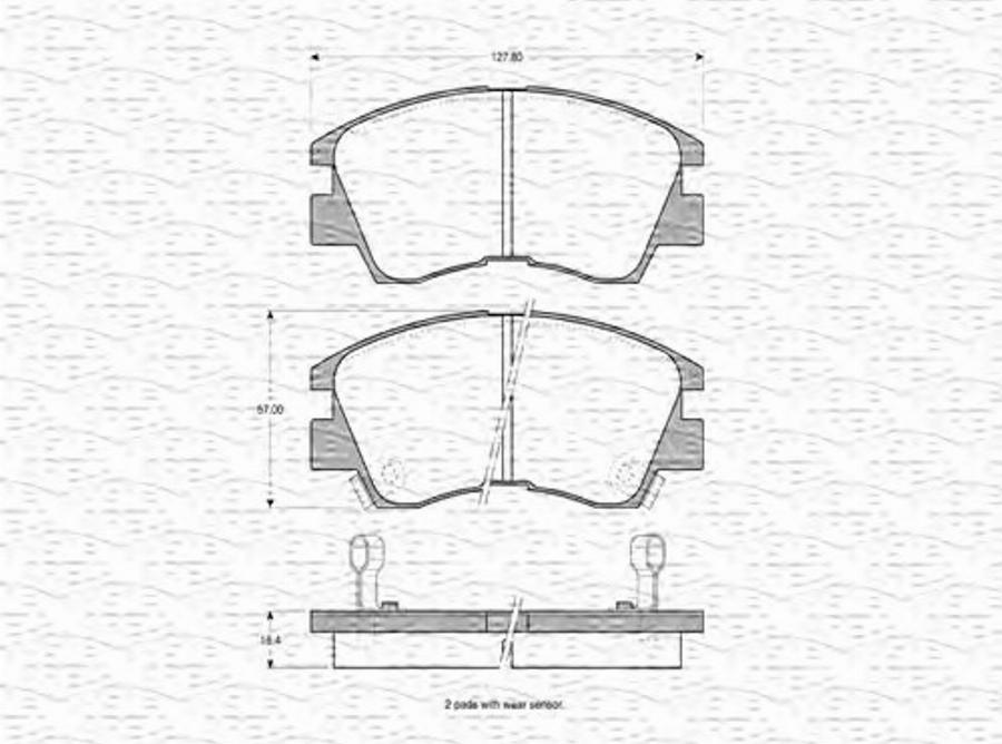 Magneti Marelli 363702160884 - Brake Pad Set, disc brake autospares.lv