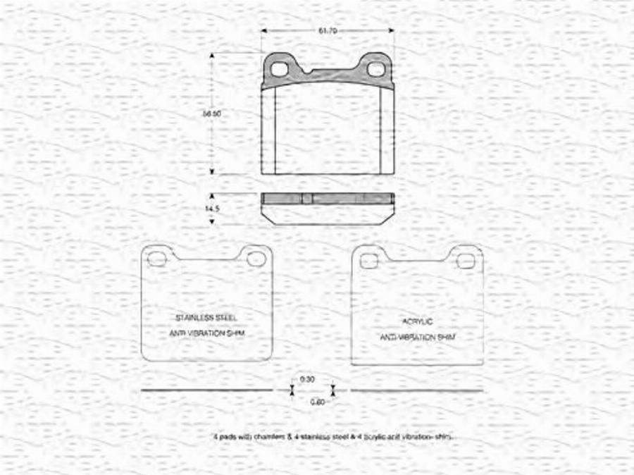 Magneti Marelli 363702160827 - Brake Pad Set, disc brake autospares.lv