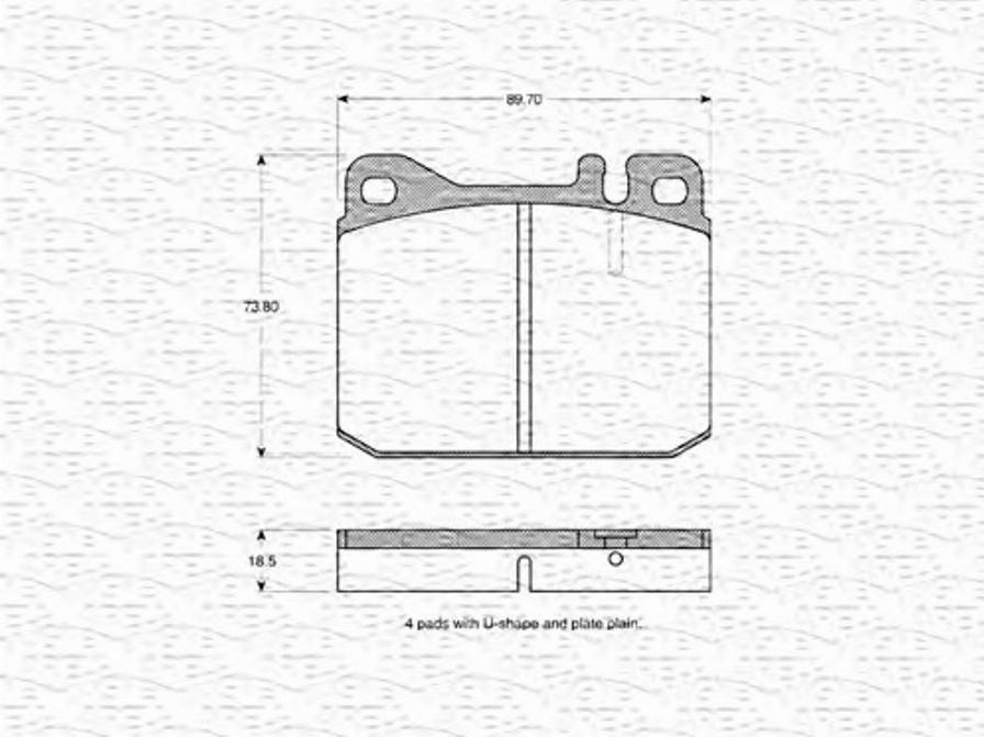 Magneti Marelli 363702160348 - Brake Pad Set, disc brake autospares.lv