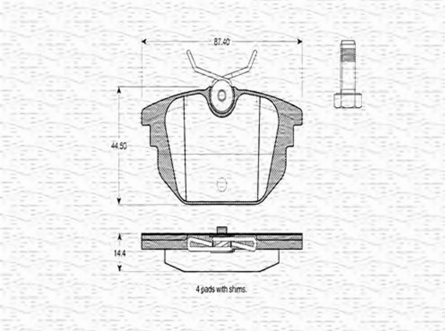 Magneti Marelli 363702160384 - Brake Pad Set, disc brake autospares.lv