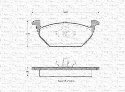 Magneti Marelli 363702160330 - Brake Pad Set, disc brake autospares.lv