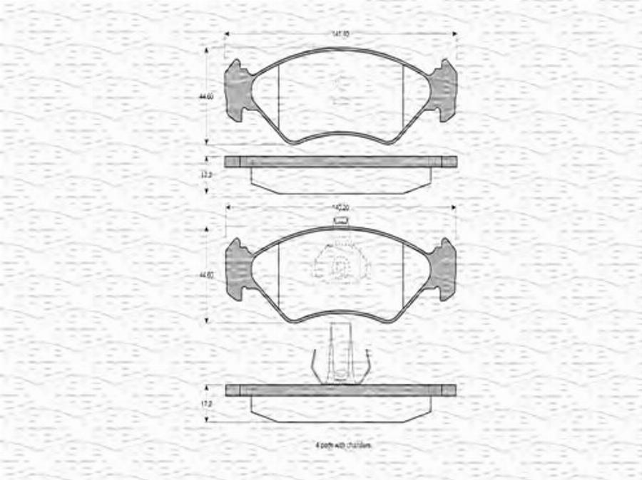 Magneti Marelli 363702160332 - Brake Pad Set, disc brake autospares.lv