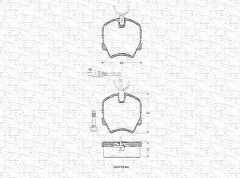 Magneti Marelli 363702160256 - Brake Pad Set, disc brake autospares.lv