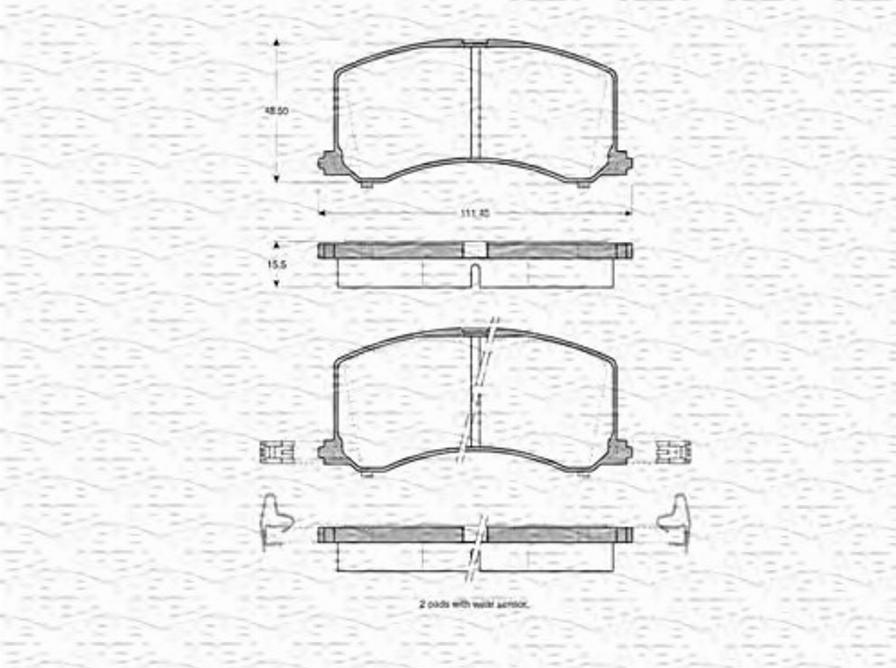 Magneti Marelli 363702160752 - Brake Pad Set, disc brake autospares.lv