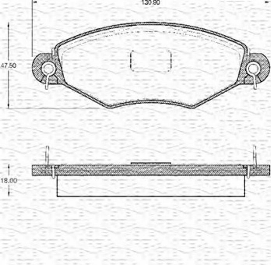 Magneti Marelli 363702161039 - Brake Pad Set, disc brake autospares.lv