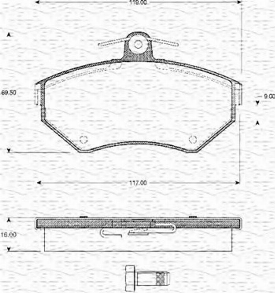 Magneti Marelli 363702161038 - Brake Pad Set, disc brake autospares.lv