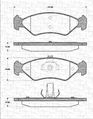 Magneti Marelli 363702161189 - Brake Pad Set, disc brake autospares.lv