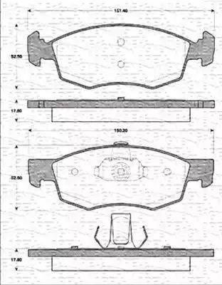 Magneti Marelli 363702161186 - Brake Pad Set, disc brake autospares.lv