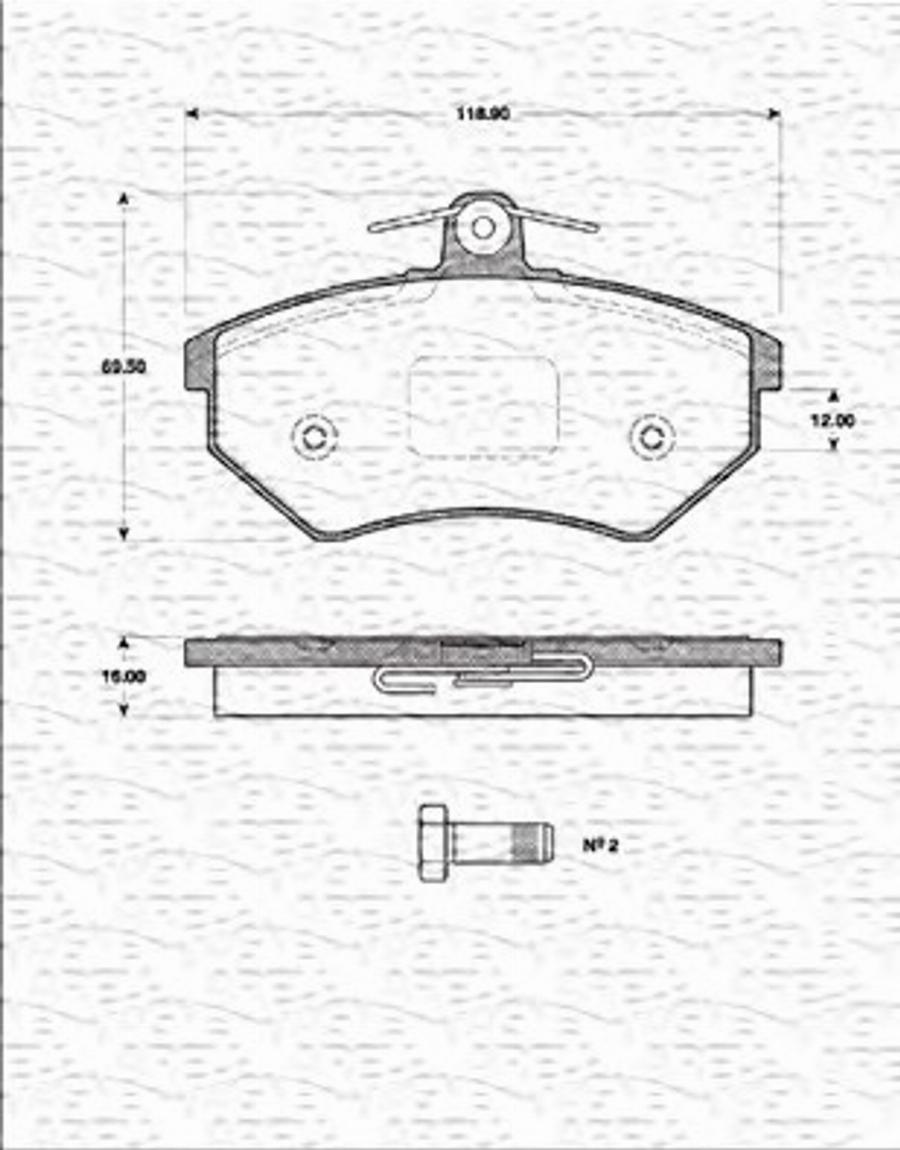 Magneti Marelli 363702161181 - Brake Pad Set, disc brake autospares.lv