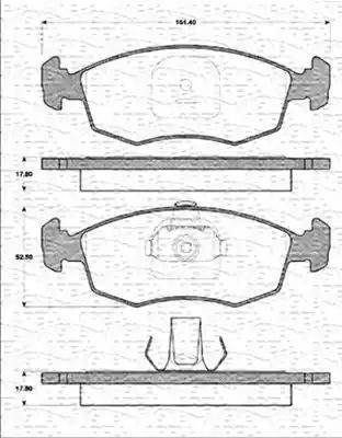 Magneti Marelli 363702161308 - Brake Pad Set, disc brake autospares.lv