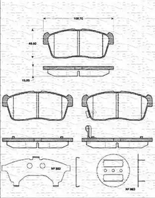 Magneti Marelli 363702161303 - Brake Pad Set, disc brake autospares.lv