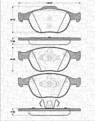 Magneti Marelli 363702161249 - Brake Pad Set, disc brake autospares.lv