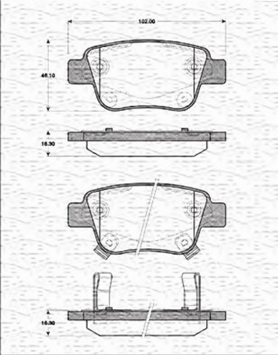 Magneti Marelli 363702161252 - Brake Pad Set, disc brake autospares.lv