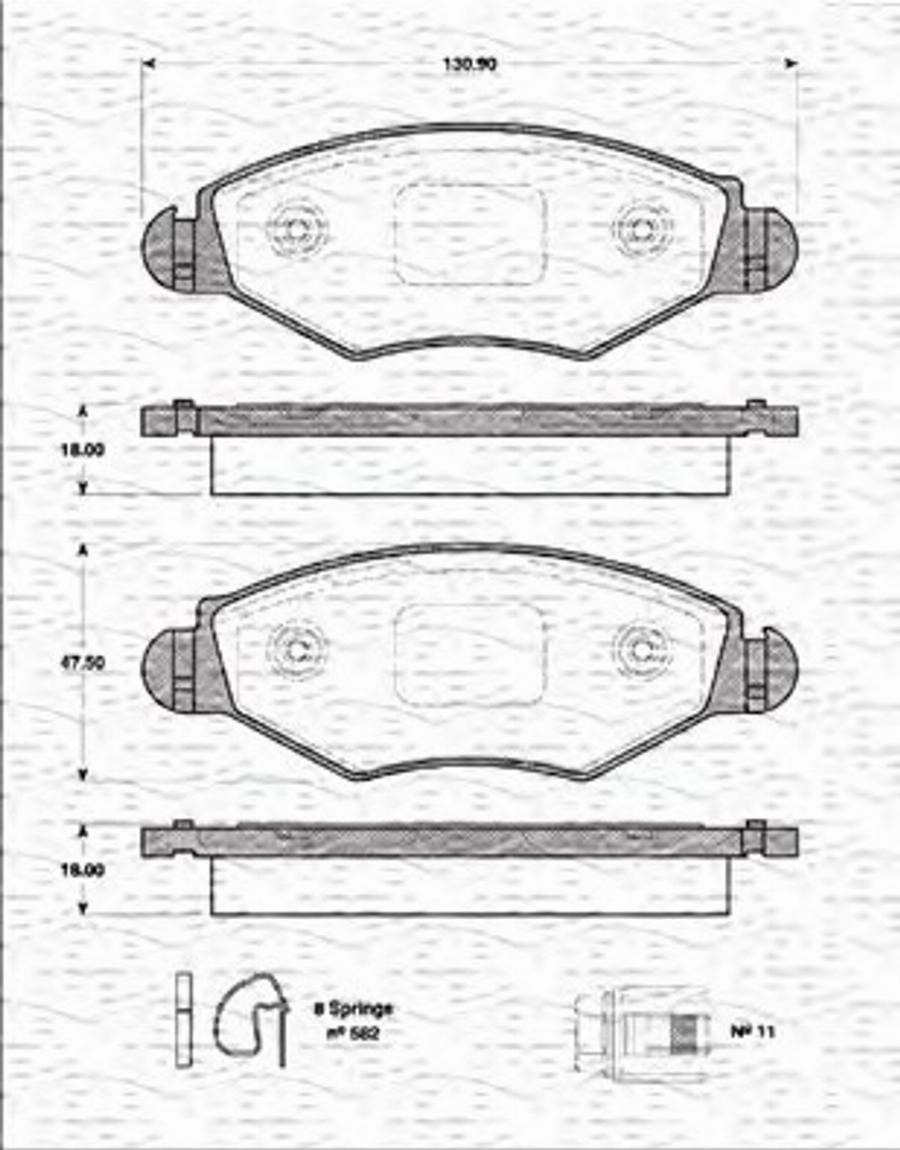 Magneti Marelli 363702161204 - Brake Pad Set, disc brake autospares.lv