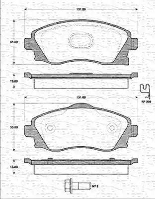 Magneti Marelli 363702161219 - Brake Pad Set, disc brake autospares.lv