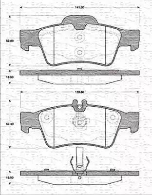 Magneti Marelli 363702161281 - Brake Pad Set, disc brake autospares.lv