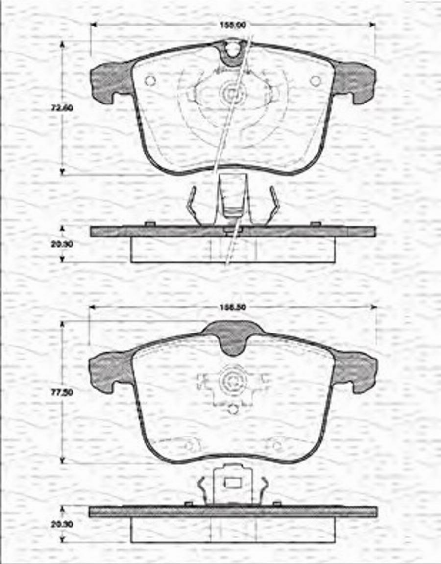 Magneti Marelli 363702161282 - Brake Pad Set, disc brake autospares.lv