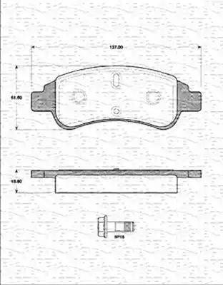 Magneti Marelli 363702161230 - Brake Pad Set, disc brake autospares.lv