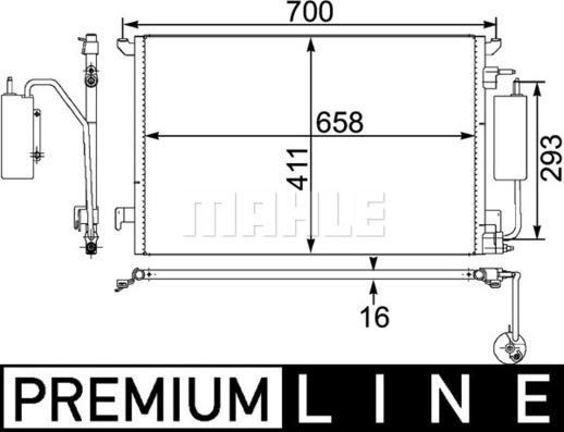 MAHLE AC 411 000P - Condenser, air conditioning autospares.lv