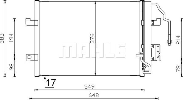 MAHLE AC 348 000S - Condenser, air conditioning autospares.lv