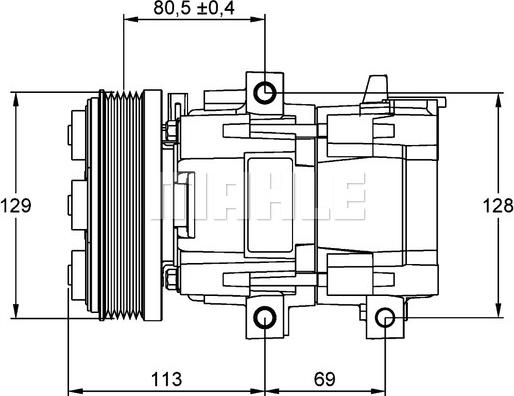 MAHLE ACP 101 000P - Compressor, air conditioning autospares.lv