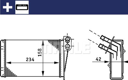 MAHLE AH 73 000S - Heat Exchanger, interior heating autospares.lv