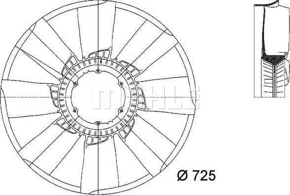 MAHLE CFW 22 000P - Fan Wheel, engine cooling autospares.lv