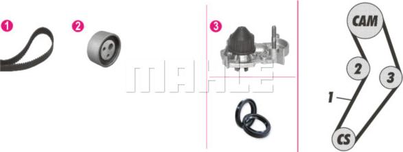 MAHLE CPK 6 000P - Water Pump & Timing Belt Set autospares.lv