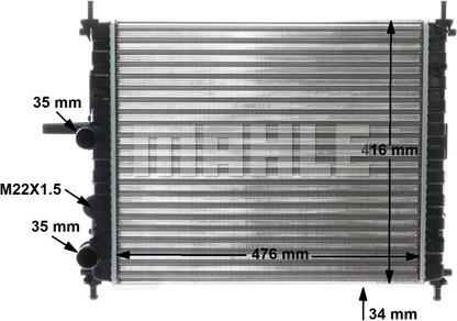 MAHLE CR 1442 000S - Radiator, engine cooling autospares.lv