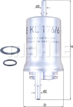 MAHLE KL 176/6D - Fuel filter autospares.lv