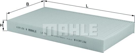 MAHLE LA 56 - Filter, interior air autospares.lv