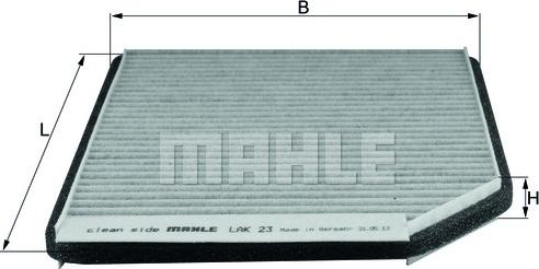 MAHLE LAK 23 - Filter, interior air autospares.lv