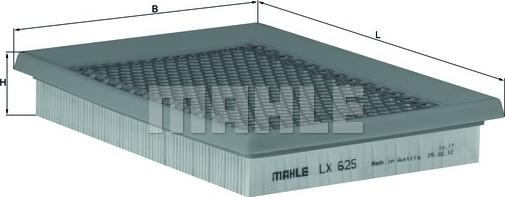 MAHLE LX 625 - Air Filter, engine autospares.lv