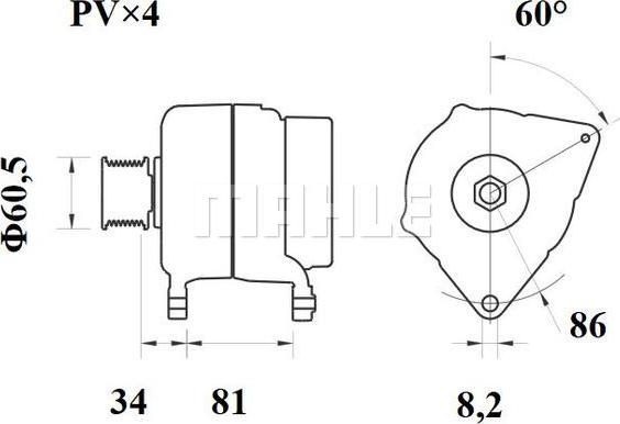 MAHLE MG 454 - Alternator autospares.lv