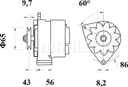 MAHLE MG 527 - Alternator autospares.lv