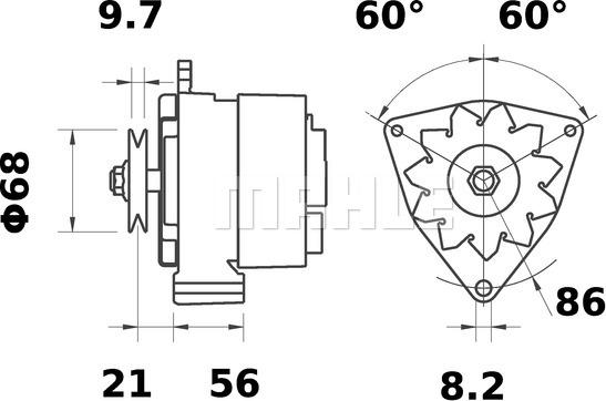 MAHLE MG 627 - Alternator autospares.lv