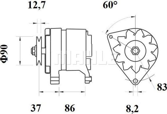 MAHLE MG 110 - Alternator autospares.lv