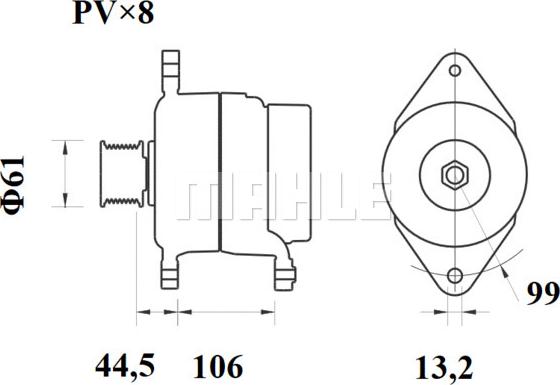 MAHLE MG 800 - Alternator autospares.lv