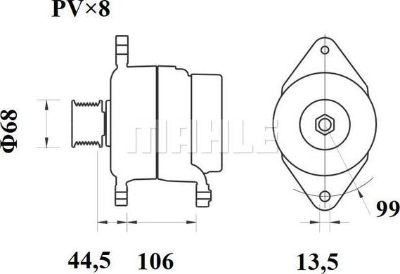 MAHLE MG 801 - Alternator autospares.lv