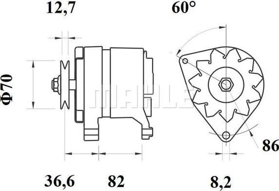 MAHLE MG 348 - Alternator autospares.lv