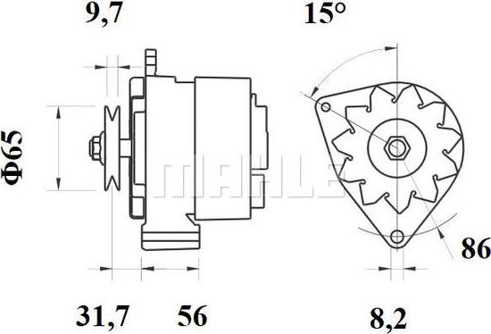 MAHLE MG 347 - Alternator autospares.lv