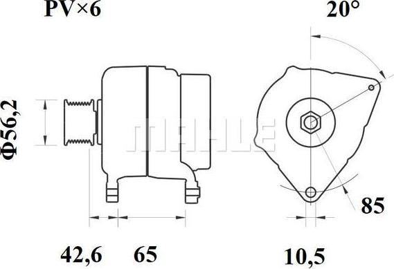 MAHLE MG 387 - Alternator autospares.lv