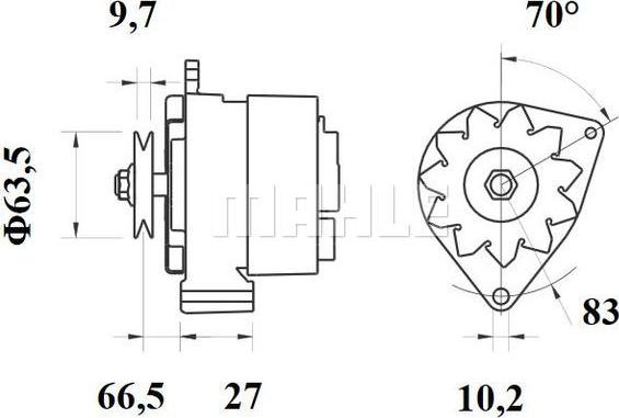 MAHLE MG 374 - Alternator autospares.lv