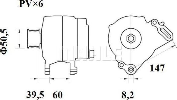 MAHLE MG 252 - Alternator autospares.lv