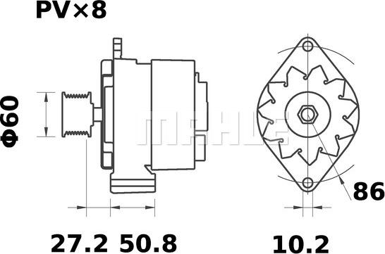 MAHLE MG 482 - Alternator autospares.lv